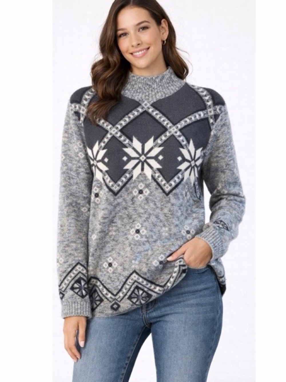 Whitefish Bay Nordic Mock Neck Sweater